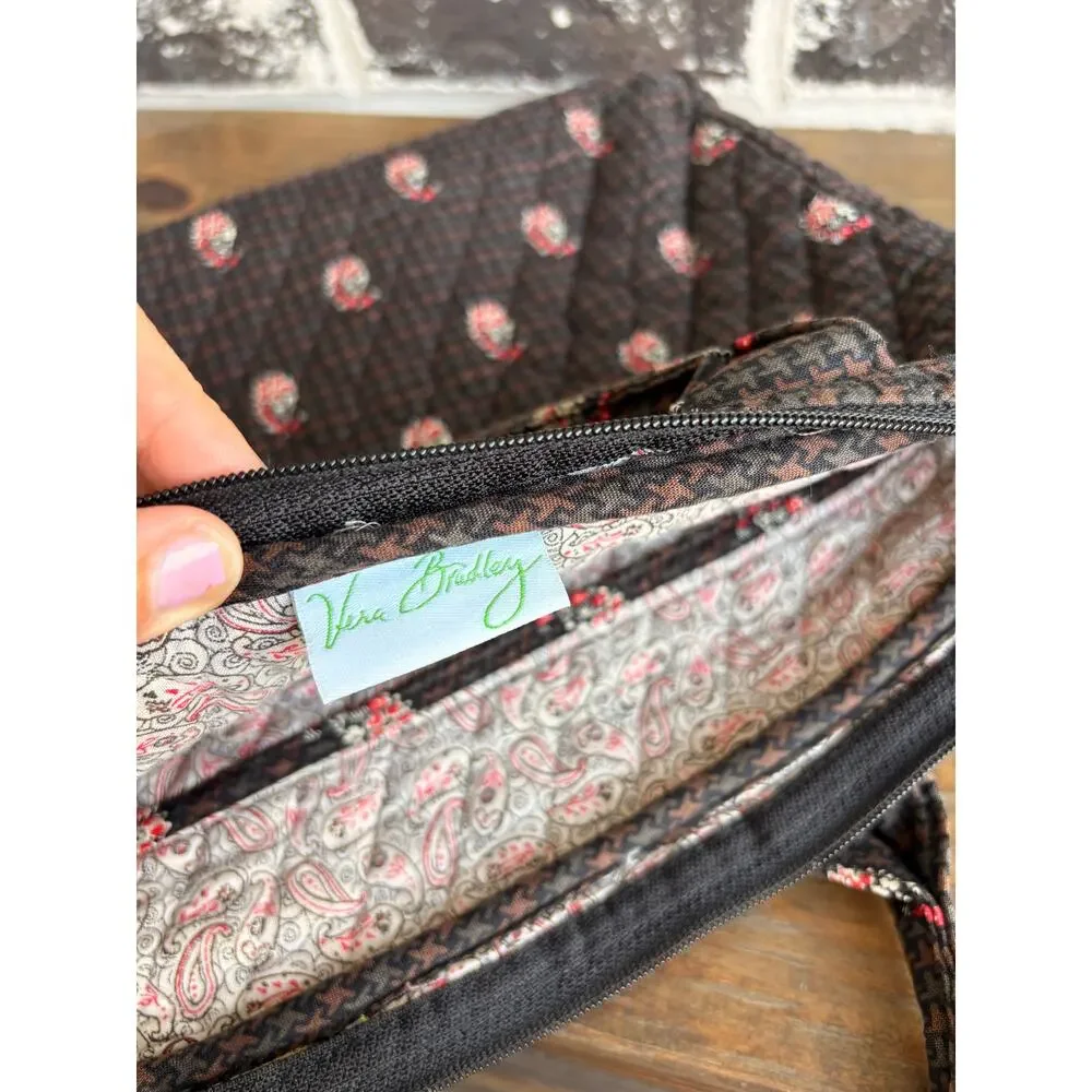Vera Bradley Brown Paisley Laptop Bag Computer Briefcase Quilted Retired Print